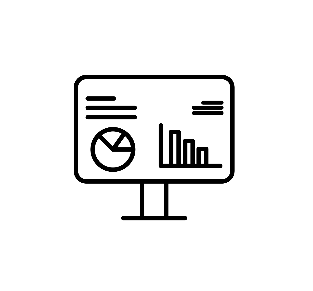 Graphic of monitor with analytics